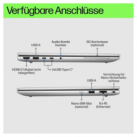 "HP ProBook 460 G11 Intel Core Ultra 5 125U 40,64cm 16Zoll WUXGA 8GB 256GB/SSD W11P 1J War (DE)"