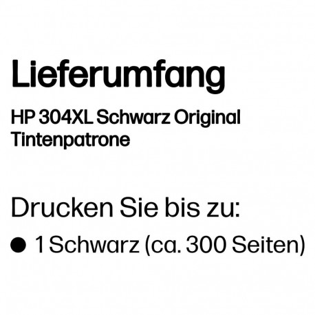 "HP Tinte 304XL N9K08AE Schwarz bis zu 300 Seiten ISO/IEC 24711"