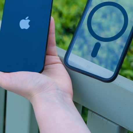 3mk Satin Armor MagCase with MagSafe for iPhone 14 Plus - Clear with Black Frame