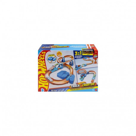 Hot Wheels Track Builder Track Creator Boosted Jump Speedway Set with 1:64 Scale Toy Car & Motor