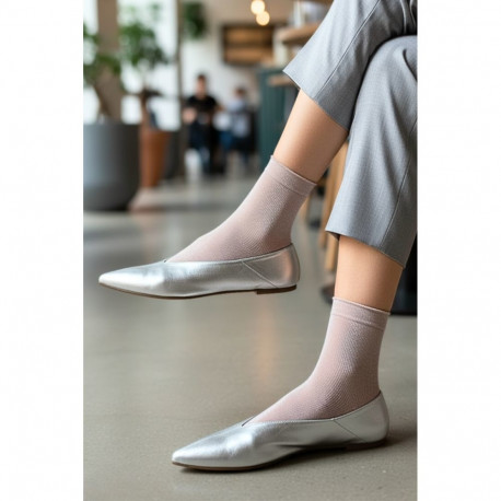 SOKISAHTEL COSTINA heleroosad sädelevad õhukesed sokid 444