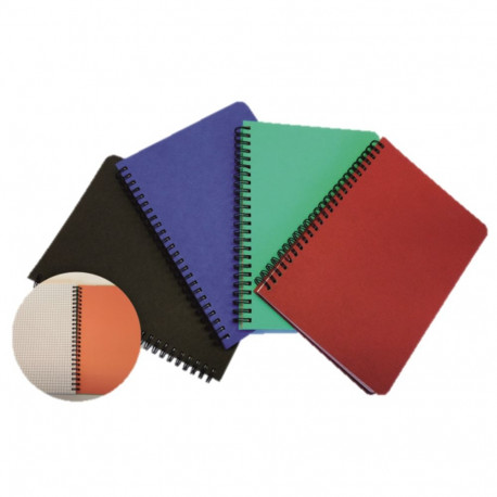 Kaustik spiraalköites A6 ruuduline SMLT 96 lehte kartongkaaned värvivalik