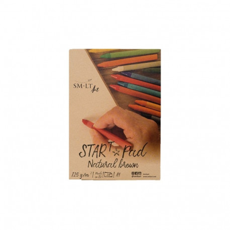 Joonistusplokk A4 120gsm, 20 lehte,recycled natural pruun, Start SMLT