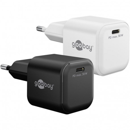 Goobay kiirlaadija 30W USB-C PD GaN nano, valge