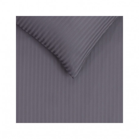 BED COV SET STRIPED SATEEN GREY 160X200