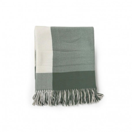 PLAID BLANKET TENDER 130X160 GREEN/WHITE