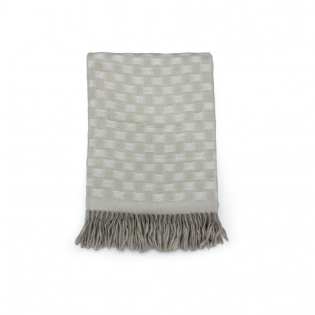 PLAID BLANKET CHECKERS 130X160 BEIGE