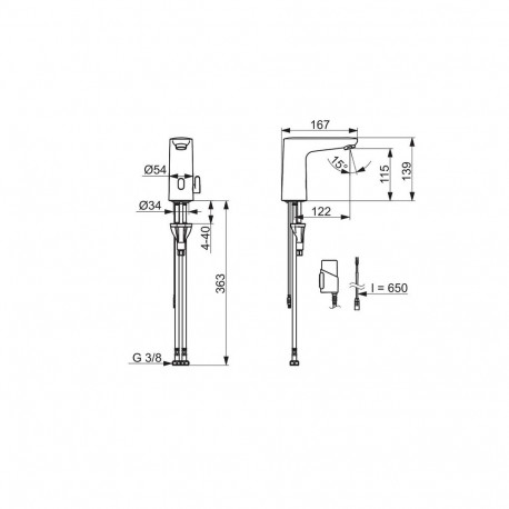 MIXER FOR BASIN ELECTRA 9100FZ CHROM