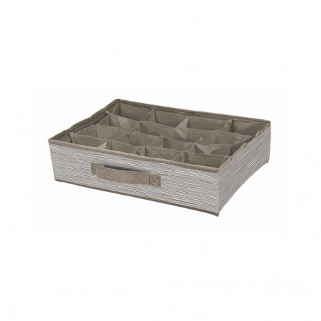 BOXSTORAGE 16 grid 35x27x9cm beež tekstiil