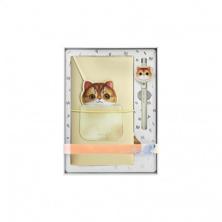 Nimmy Nimmy Big Eyed Pet 2.0 Cat 2-in-1 Notebook + Pen Set - Beige
