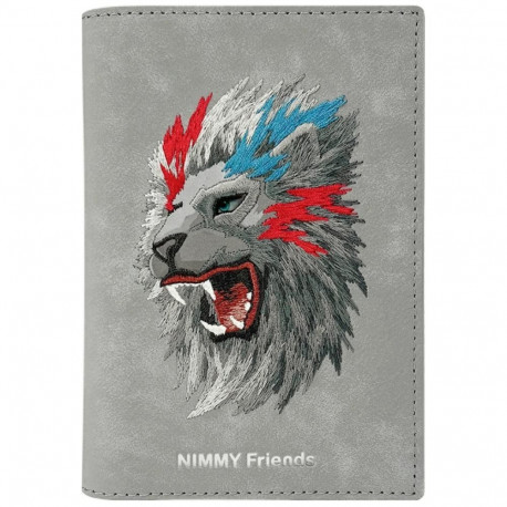 Nimmy Nimmy Raptor Lion Passport/Wallet Case - Gray