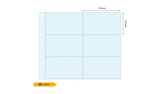 SAFE MAXI vaheleht taskuga 170x110 mm - läbipaistev