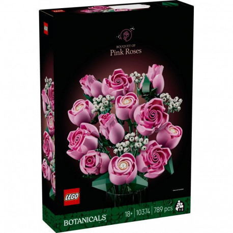Building Block Set - Botanical Collection: Bouquet of Pink Roses (Set #10374)