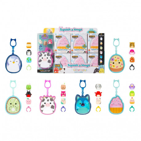 SQUISHMALLOWS CLIP-A-LONGS minifiguuride komplekt pimepakis, 3 tk, 2,5 cm
