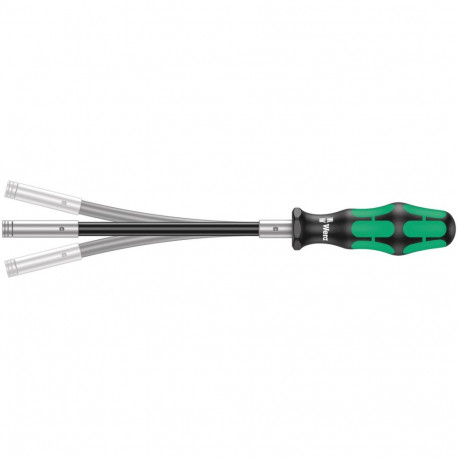 Wera 393 S bits hand holder, extra slim, with flexible shaft, screwdriver (black/green)