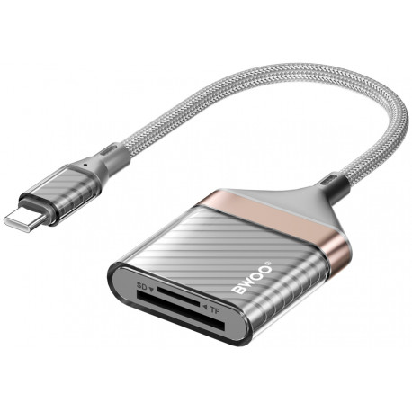 Bwoo mälukaardilugeja USB-C - SD/TF Card