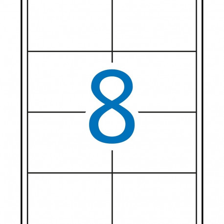 Etikett iseliimuv APLI 97x67,7mm, 8 tk A4 lehel, 100l/pk, Ref.01291