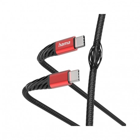 Cable Hama "Extreme" USB-C/USB-C 60W 1.5m, Black/Red