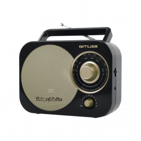 Muse radio M-055RB AUX, black/gold