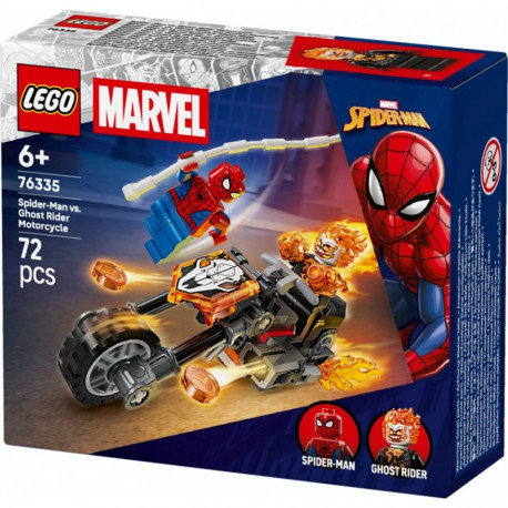 Klocki super heroes 76335 Spider-Man vs Ghost Rider mootorrattal