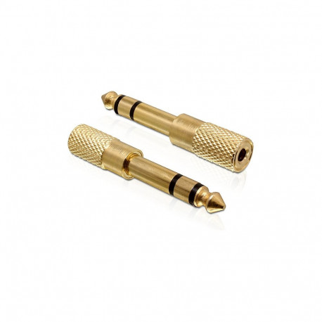 "Adapter Klinke 6,35 mm Stecker > 3,5 mm Buchse 3 Pin Metall"