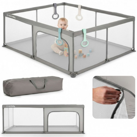 Mänguaedik suur mänguväljak 150x200x68cm käepidemetega st1, hall