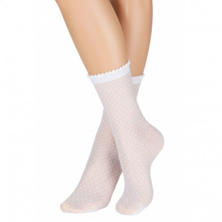 SOKISAHTEL Pierre Mantoux POPPY valged õhukesed sokid 444
