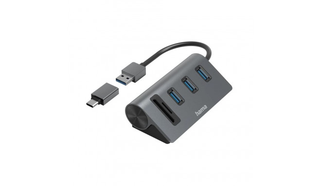 USB jagaja Hama 5 pesa 3xUSB-A + SD + MicroSD