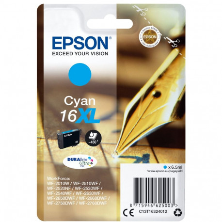 Epson Ink No 16XL Epson16XL Epson 16XL Cyan HC (C13T16324012)