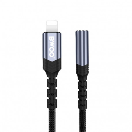 BWOO Adapter AUX 3.5mm - Lightning Black BZ48