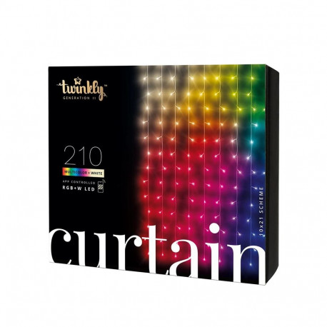 Twinkly jõulukardin 210LED/1,5x2,1m/läbipaistev juhe/IP44