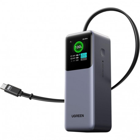 LiPo PowerBank 20000mAh 165W 2xUSB-C koos sissetõmmatava kaabliga PB726 UGREEN