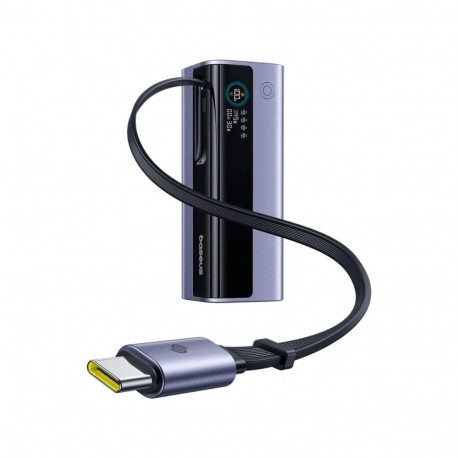 LiPo PowerBank 20000mAh 145W USB-A, USB-C sissetõmmatava USB-C kaabliga, EnerGeek GR11, hall BASEUS