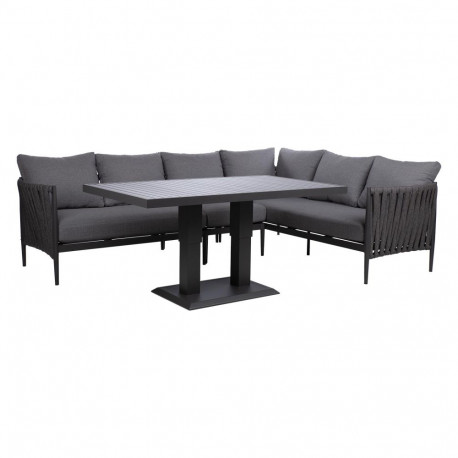 Garden furniture set BRISTOL corner sofa and table, grey