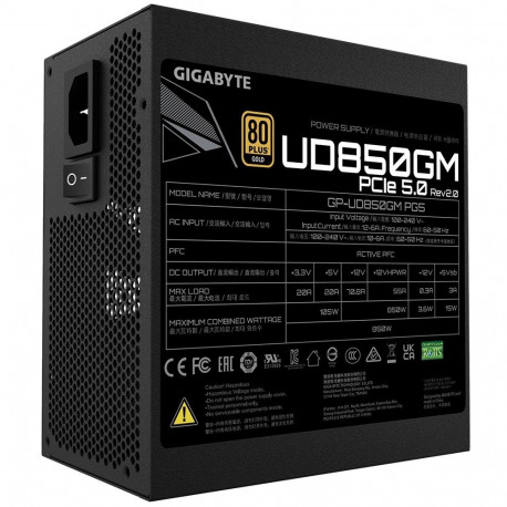 Power Supply Unit - Gigabyte UD850GM 850W 90% Efficiency Fully-Modular Black