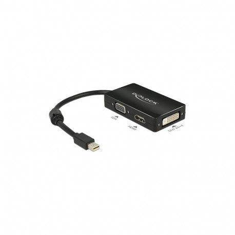"Adapter mini DisplayPort 1.2 Stecker zu VGA / HDMI / DVI Buchse Passiv schwarz"