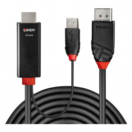 Adapterkabel HDMI > DisplayPort (schwarz/rot, 3 Meter)