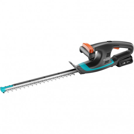 GARDENA Cordless Hedge Trimmer EasyCut 40/18V P4A Ready-To-Use Set, 18V (dark grey/turquoise, Li-Ion