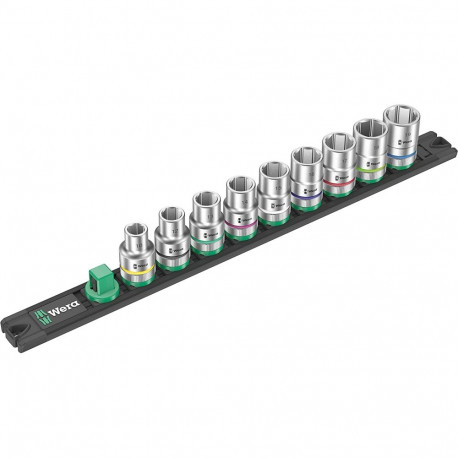 Nuss-Magnetleiste C 4 Zyklop Steckschlüsseleinsatz-Satz 1/2" (schwarz/grün, 9‑teilig)