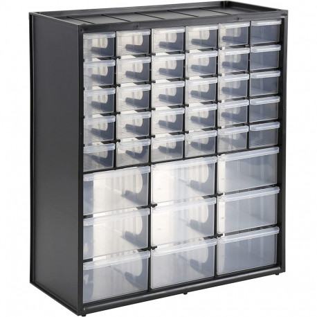 Stanley small parts magazine 1-93-981, tool box (black/transparent, 39 drawers)
