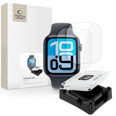 FOLIA HYDROŻELOWA TECH-PROTECT SUPREME SET+ 2-PACK APPLE WATCH 4 / 5 / 6 / SE 1 / 2 / 3 (40 MM) CLEA