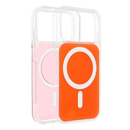 Case for Samsung A37 Clear Fusion Mag Cover compatible with MagSafe hermes orange