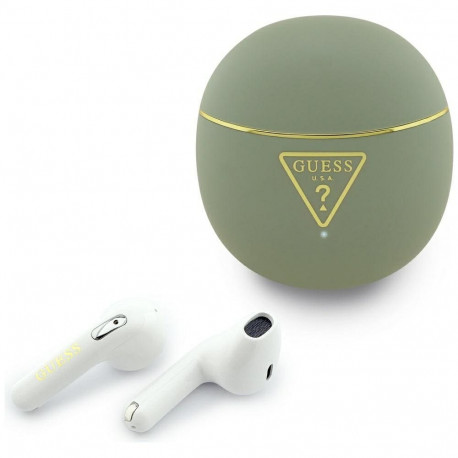 Wireless earphones Guess TWS GUTWSA15HETN (Small Round Script Print) khaki