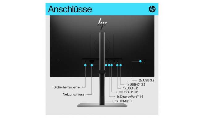 "68,6cm/27"" (3840x2160) HP E27k G5 16:9 4K UHD IPS 5ms 60Hz HDMI DisplayPort USB-C Speaker Black/Si