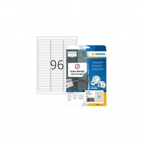 HERMA Removable labels A4 63.5x8.5 mm white Movables/removable paper matt 2400 pcs.