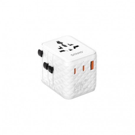 Savio AP-08 power adapter/inverter 20 W White