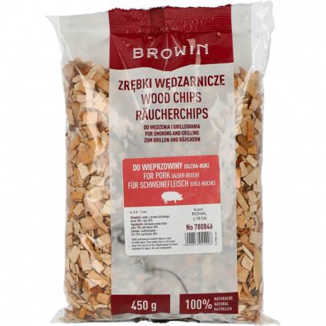 Suitsutamise/grillimise laastud sealiha jaoks - segu (70% lepp, 30% pöök), 450 g, kl.10 BROWIN 78084