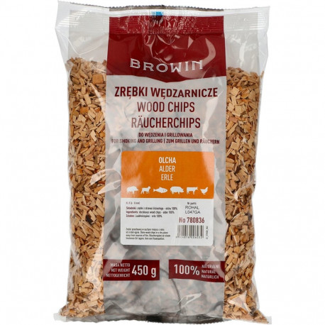 Wood chips for smoking/grilling, alder, 450 g, class 8 BROWIN 780836