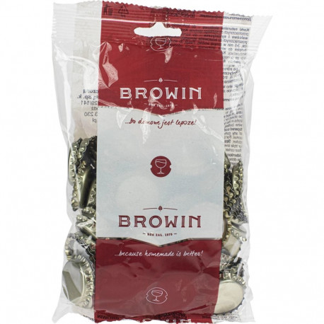 Bottle cap Ø26, 100 pcs. BROWIN 634101, 3.2x3.2x0.6 cm, gold, traditional