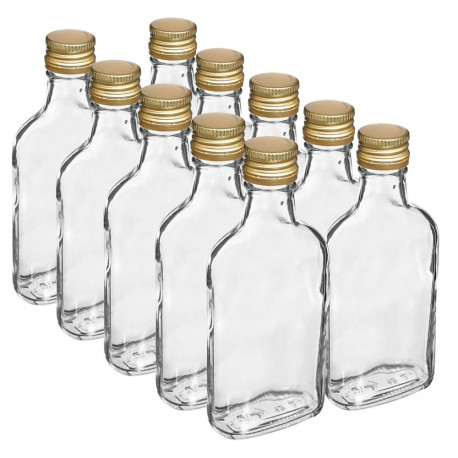 Browin Hip flask glass bottle 631411, 200ml, 10pcs, with cap, type: breast vodka